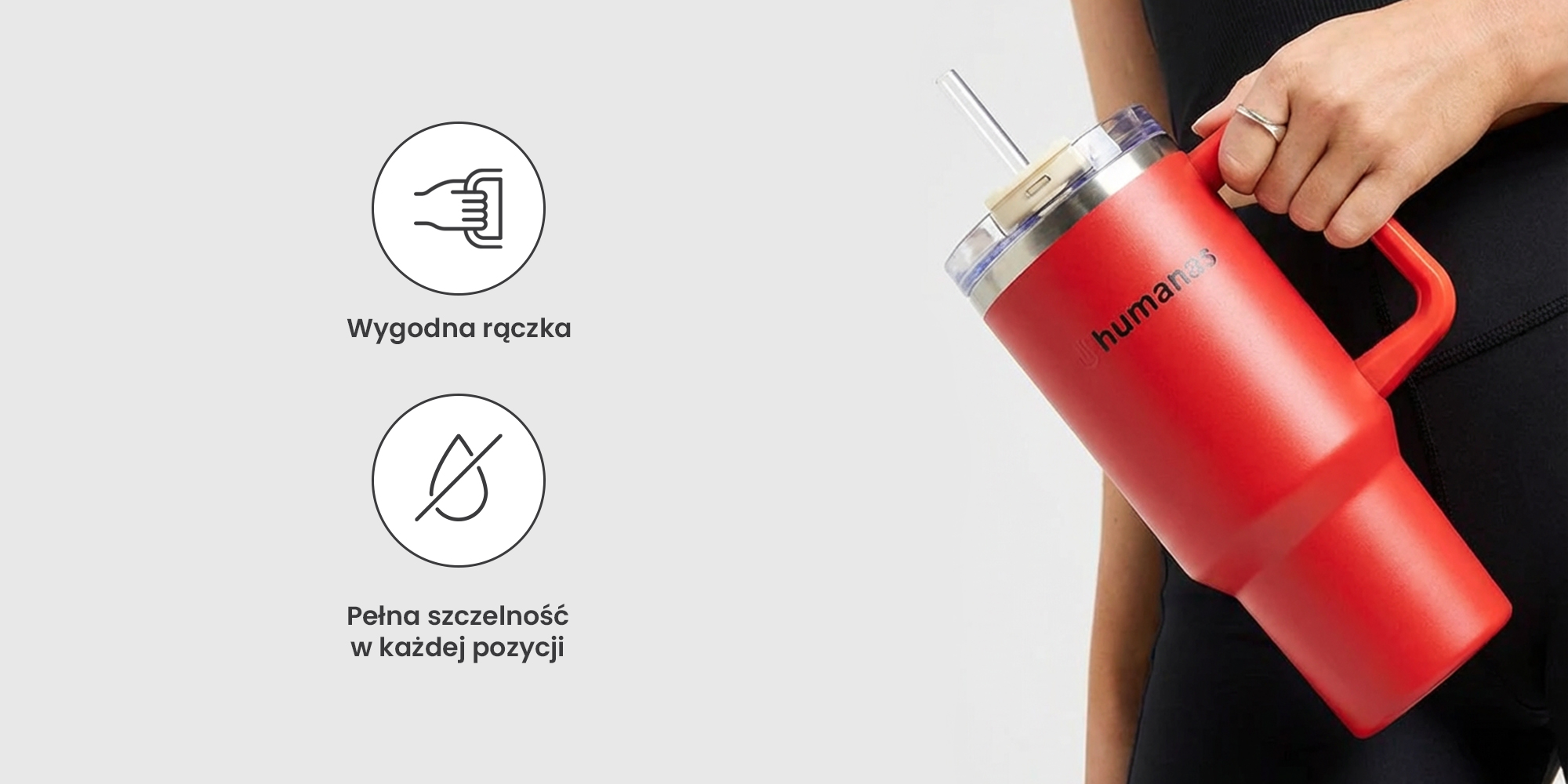 Kubek termiczny Humanas Viva 1200 ml - czerwony